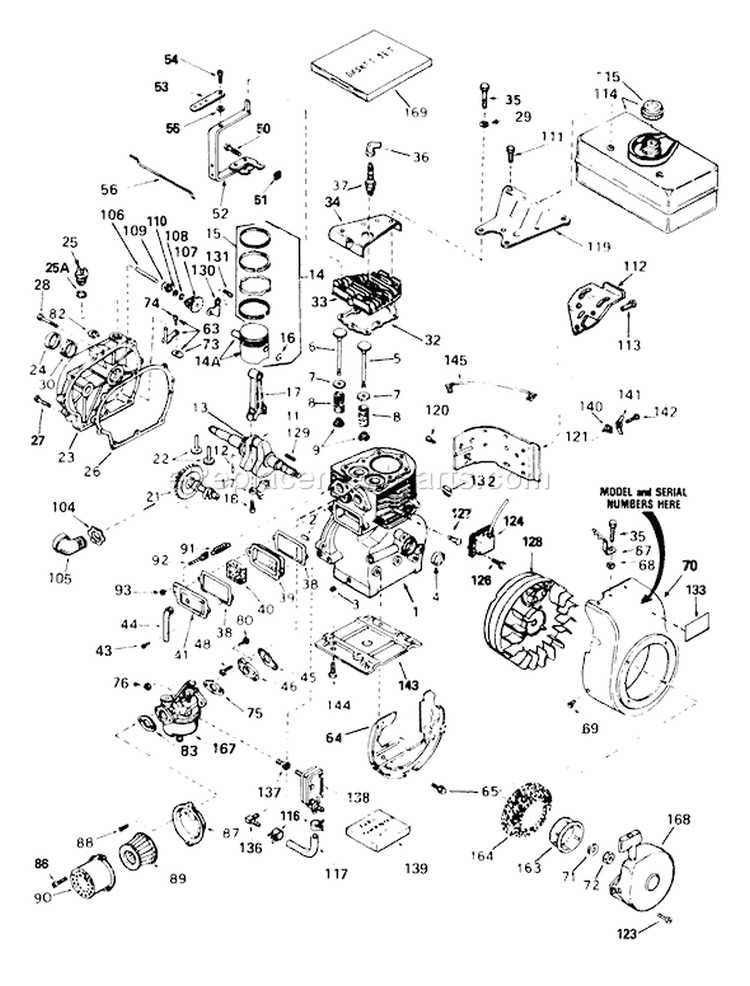 Page C Diagram and Parts List for 8647-1  Briggs and Stratton Generator